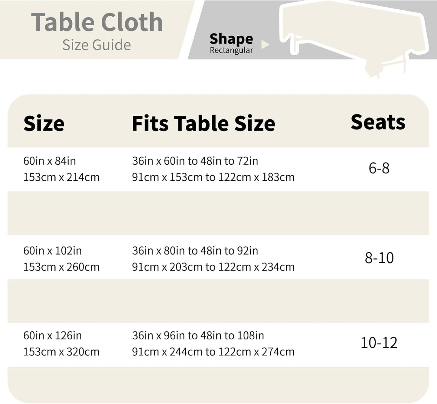 Ivory 6 Pack Polyester Table Cloth 60 x 126 Inch, Rectangle Tablecloths for 6 Foot Tables Washable Table Cloth for Party Wedding