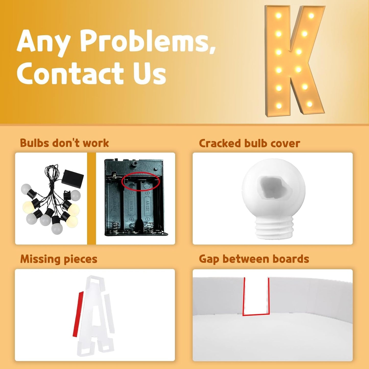 imprsv Marquee Light Up Letters, 4FT Mosaic Letters with Light for Baby Shower Graduation Party Decor, Large K for Engagement Wedding Party Decorations (Need to Assemble)