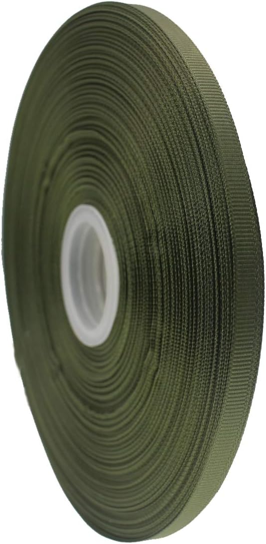 Jesep One Roll 100 Yards 1/4" Soild Grosgrain Ribbon Boutique Gift Wrapping Package Ribbon, DIY Crafts Bow Hair Headband Accessories Assorted Ribbon#570(1/4" 6mm, Olive Green)