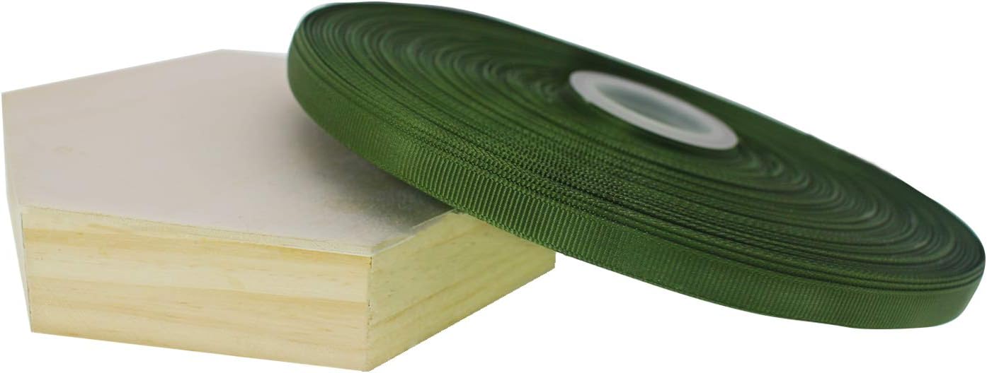 Jesep One Roll 100 Yards 3/8" Soild Grosgrain Ribbon Boutique Gift Wrapping Package Ribbon, DIY Crafts Bow Hair Headband Accessories Assorted Ribbon#570 (3/8" 10mm, Olive Green)