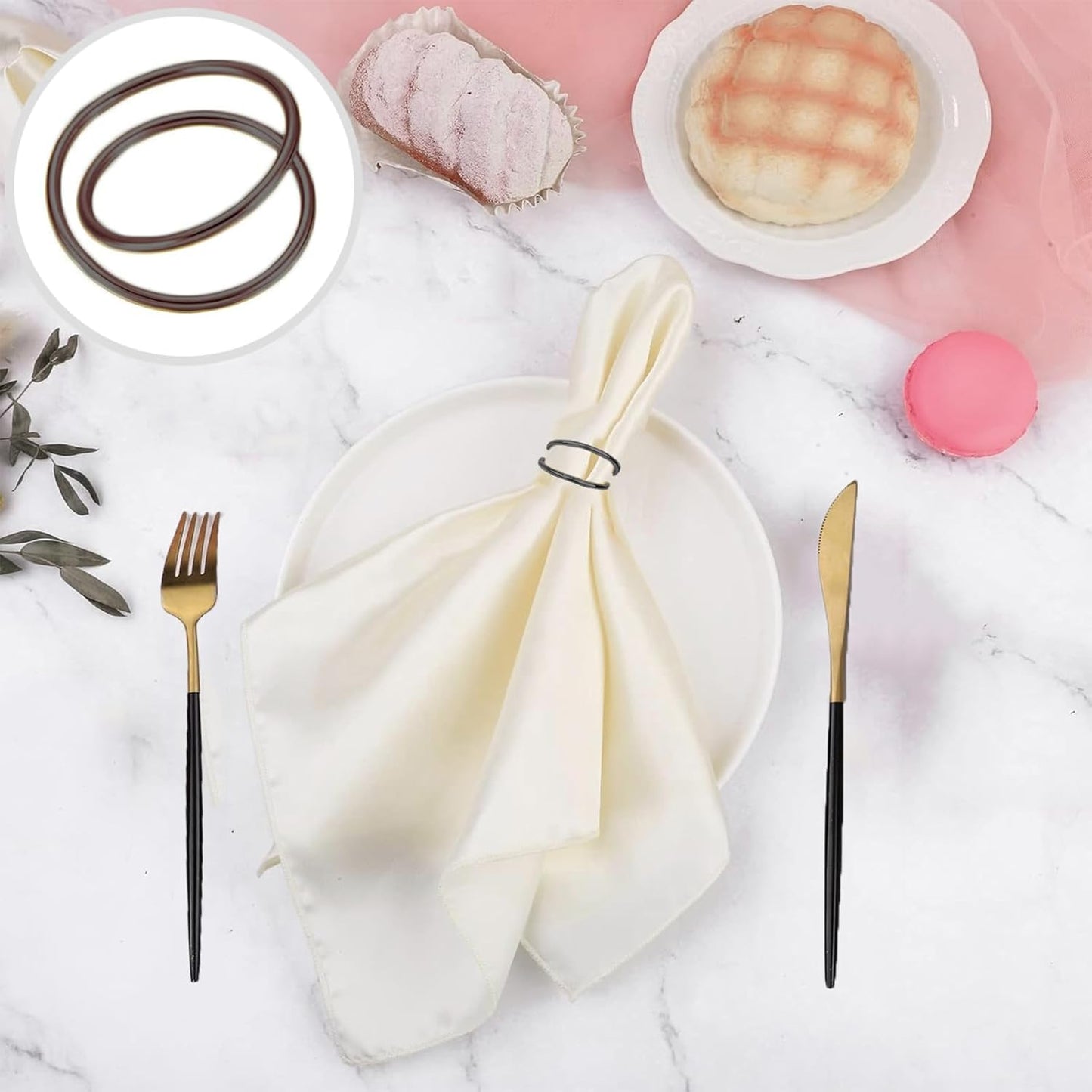 Dark Gray Napkin Rings - 12 PCS Metal Spiral Napkin Rings(Spiral) Napkin Holders Buckles for Family Dinner, Wedding, Party,Table Decorations