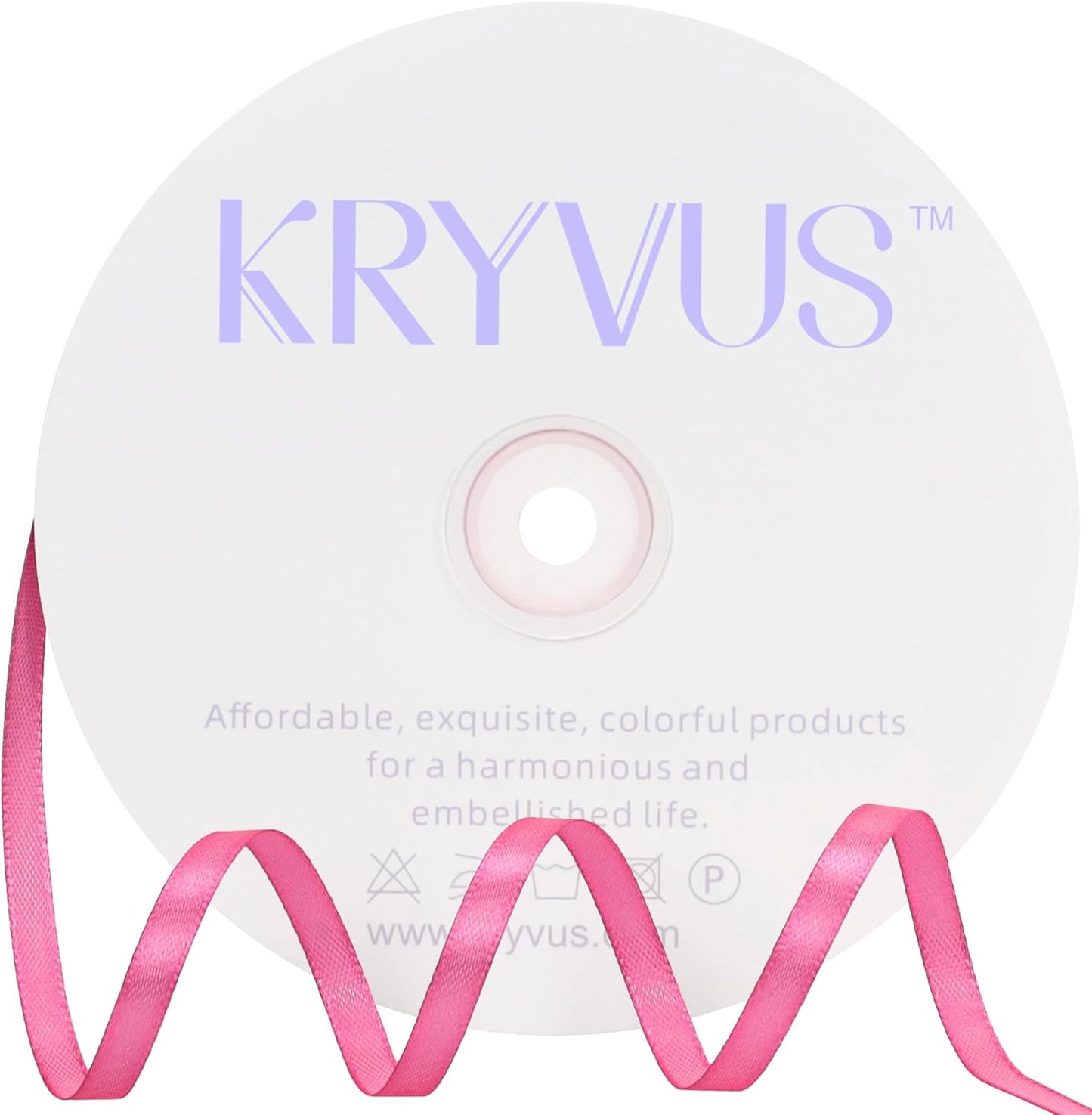 Hot Pink Satin Ribbon 1/4 inch X Continuous 100 Yards, Single Face Polyester Ribbon Perfect for Gift Wrapping, Flower Bouquet, Wedding Decor, Crafts, Bow Making, Sewing and More