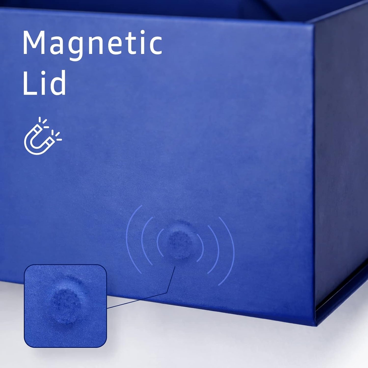 LIFELUM Navy Blue Birthday Gift Box for Men 13.8 x 8.3 x 4.4 inch, Groomsmen Proposal Gift Box for Presents with Lids Ribbon,Card,Shredded Paper Filler