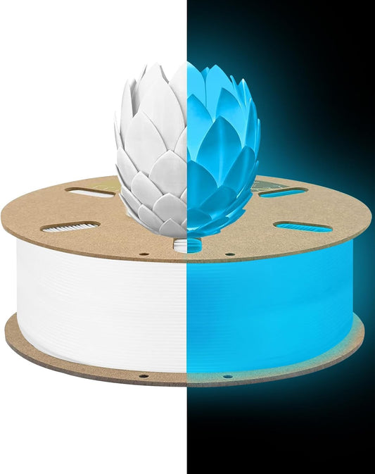 DURAMIC 3D PLA Glow Blue in The Dark Filament 1.75mm 1Kg, 3D Printing Luminous Filament 1.75mm Dimensional Accuracy +/- 0.02 mm, Fit Most FDM 3D Printers