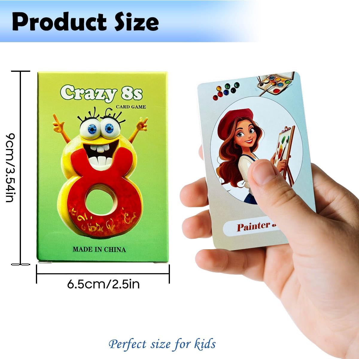 Card Games for Kids,Old Maid,Go Fish and Crazy 8's,3 Decks, Fun Family Classic Games, Holiday Birthday Gift