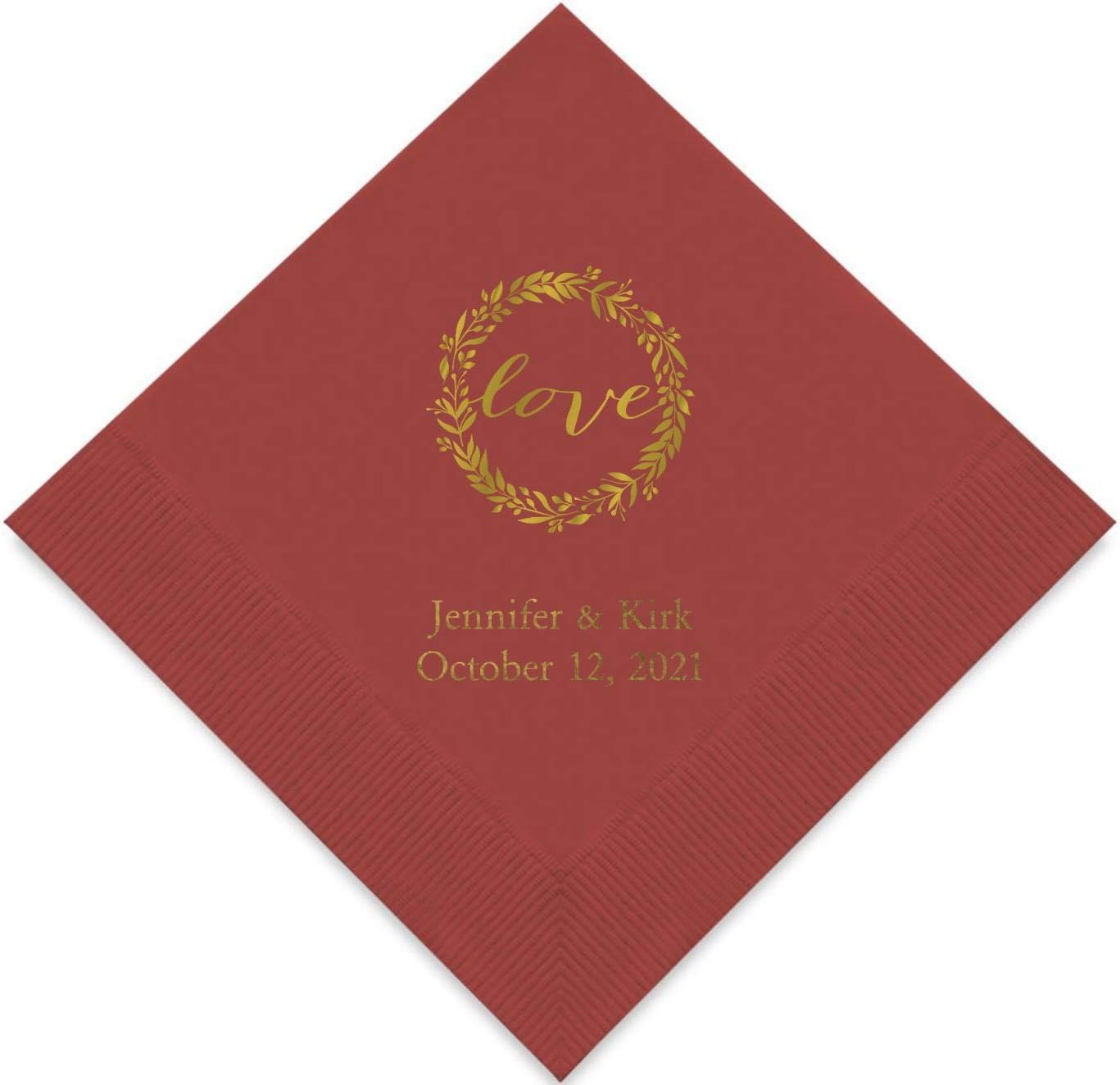 Weddingstar Personalized Printed Paper Napkins 3-Ply 50 Pack - Luncheon Wine
