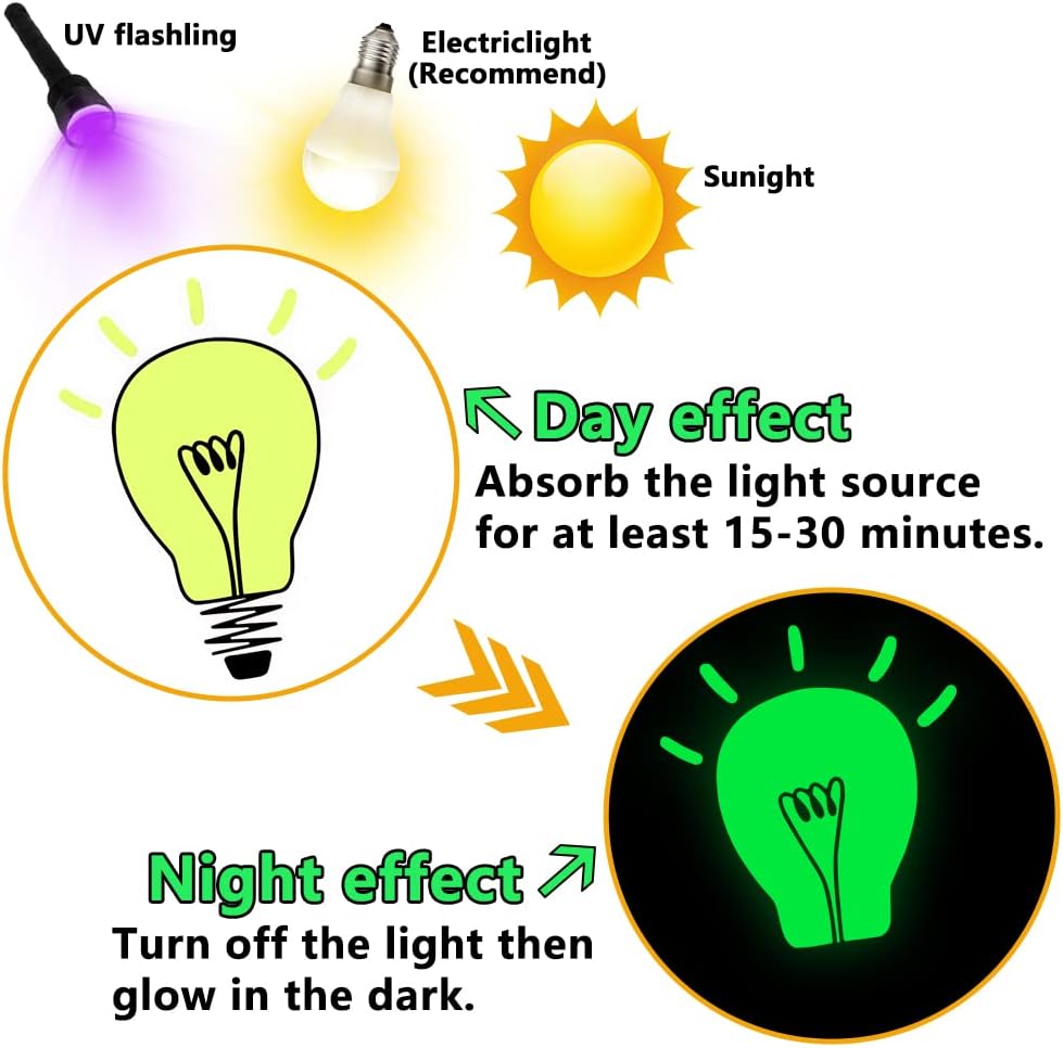 QTL Glow in The Dark Stickers for Wall Stickers for Kids Glow in Dark Stickers for Decor Kids Bedroom Stocking Stuffers 30Pcs