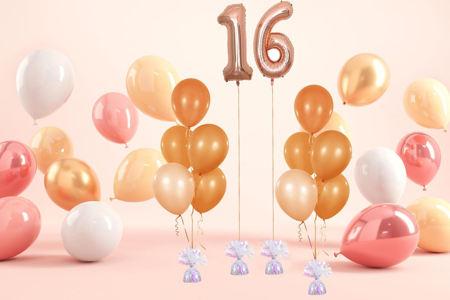 Metallic Balloon Weights, Birthday Party Favors, Novelty and Gag Gifts, 5.5" Inches, 12-Pack (Iridescent Pink)