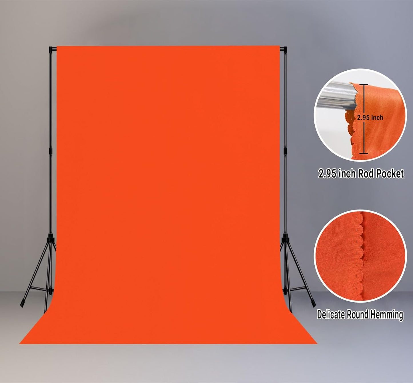 5x7FT Orange Screen Backdrop for Photography Solid Color Photoshoot Background High Density Portrait Screen Studio Art Props