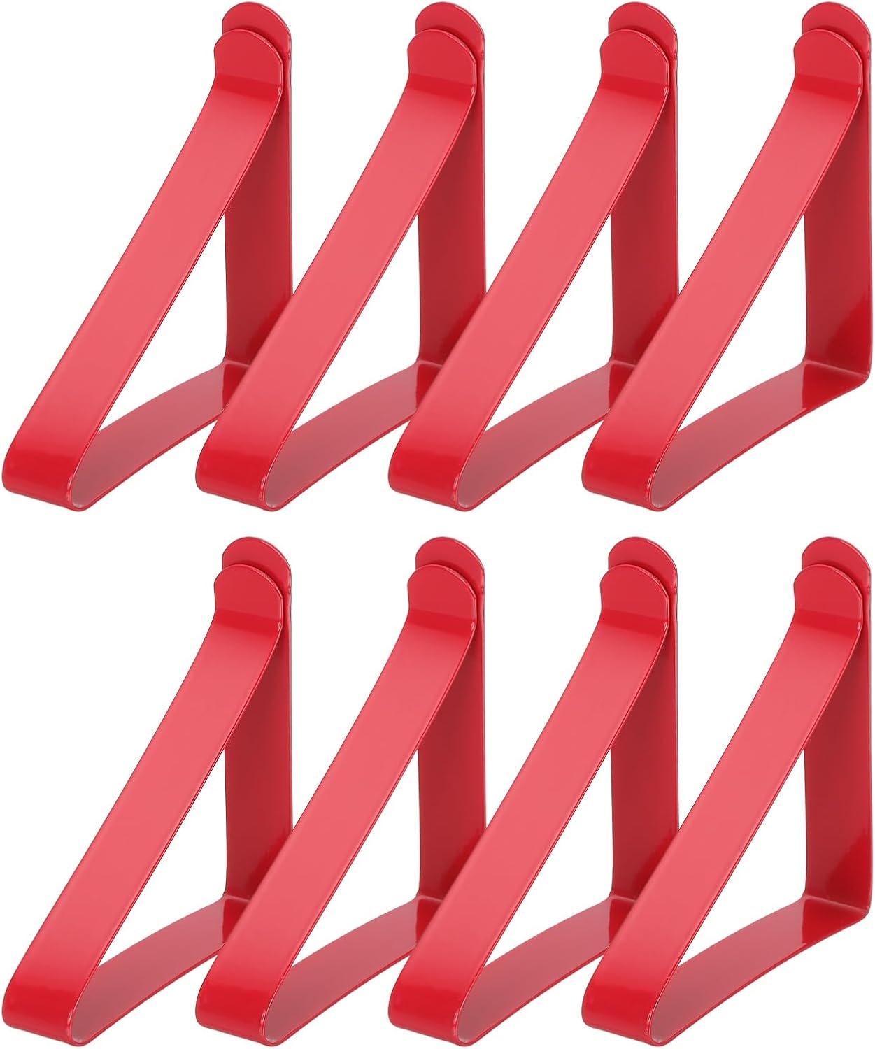 uxcell 8 Pack Tablecloth Clips, Stainless Steel Table Cloth Cover Clamps, 2.56" x 2.68" Windproof Holder Clips for Home Party Picnic Wedding Camping Dining Tables, Red