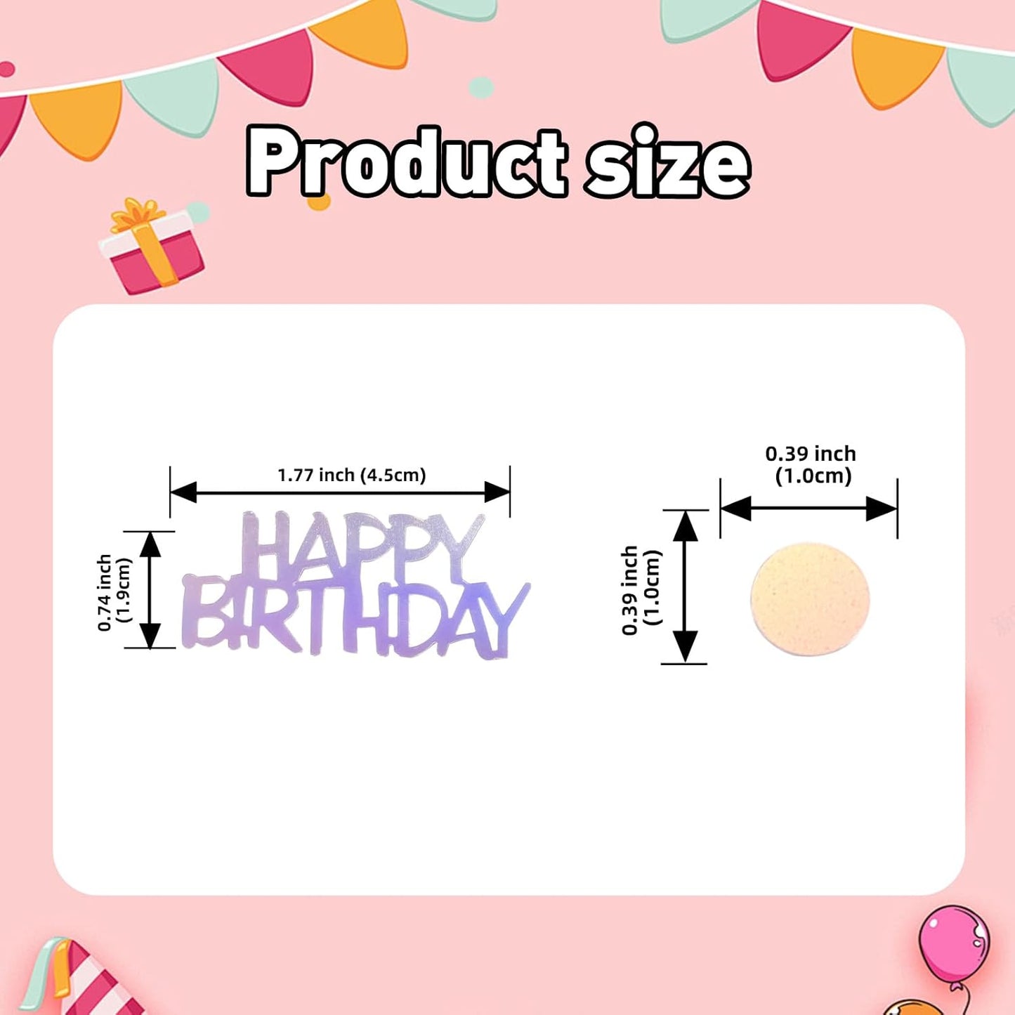 Iridescent Happy Birthday Confetti, 3000 Pcs Birthday Cake Table Metallic Foil Confetti Party Table Decor for Party, Baby Shower, DIY Arts and Crafting