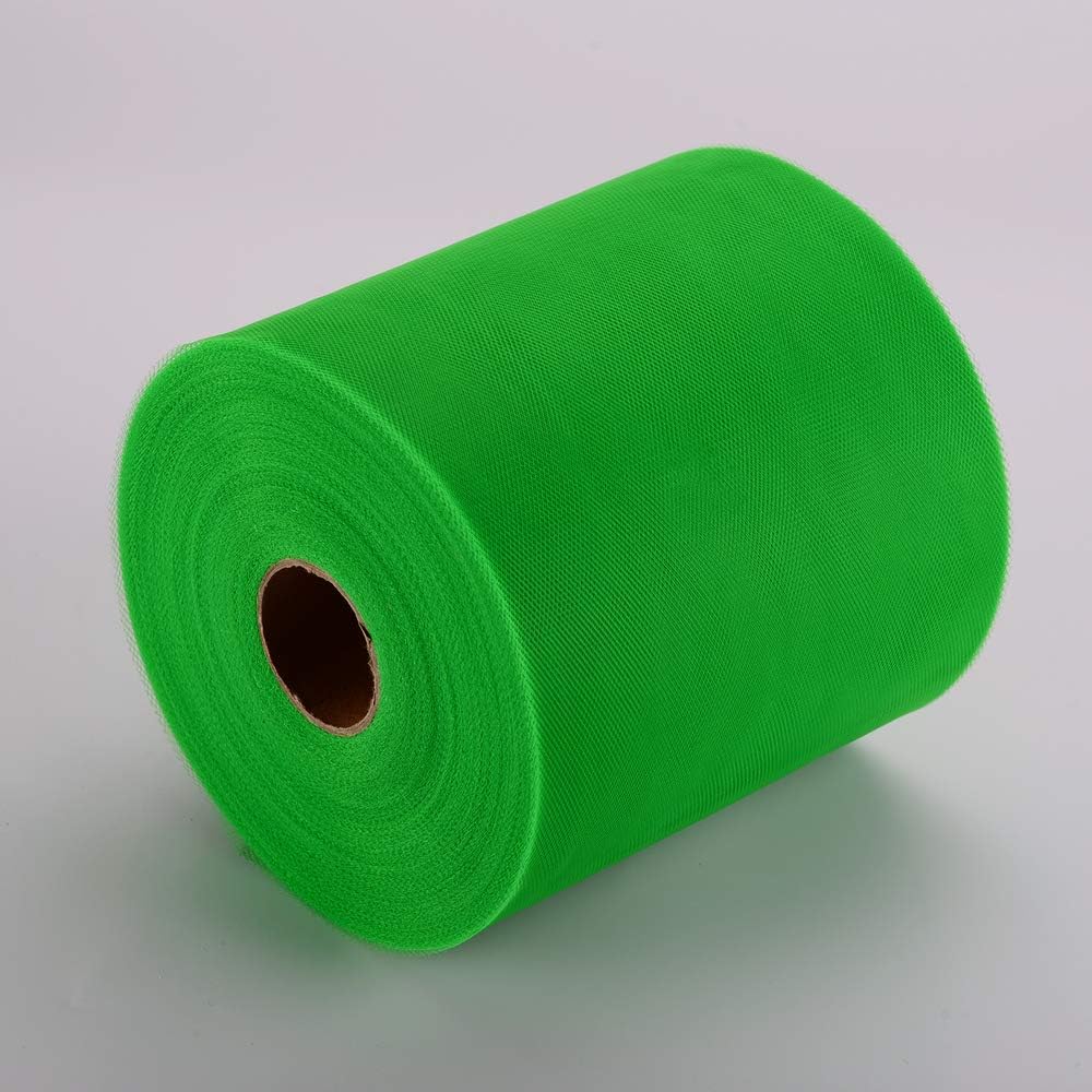 Tulle Rolls 6” by 100 Yards (300 feet) Tulle Roll Spool Fabric for DIY Tutu Skirts Wedding Baby Shower Crafts Decorations Party Supplies (Green)