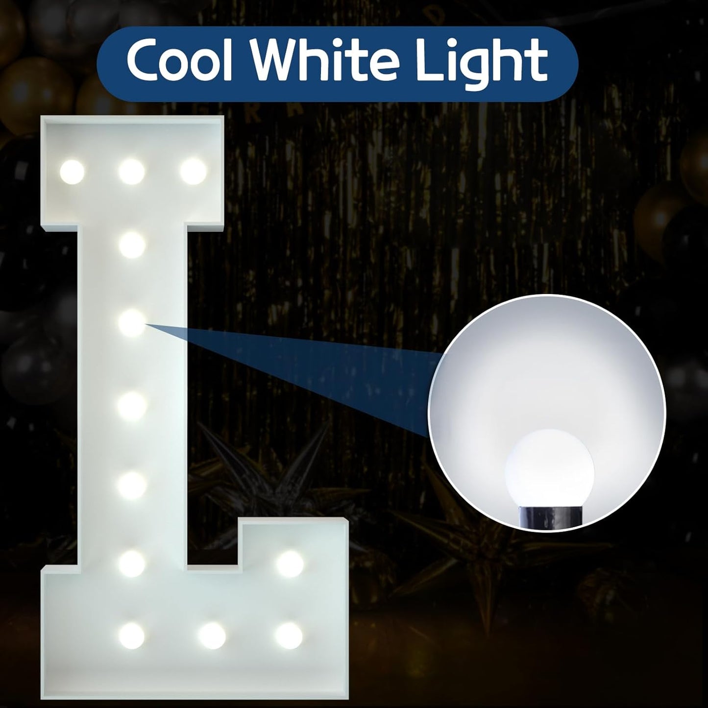 Marquee Letters 4 Feet Tall Large Light Up Letters Baby Shower Decorations Wedding Engagement Proposal White Party Decorations Marry Me Sign Big Cardboard Backdrop L