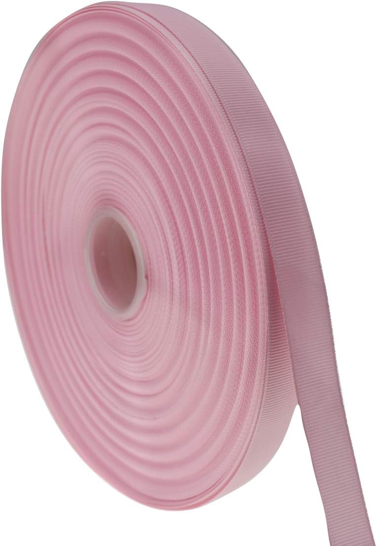 Jesep One Roll 100 Yards 5/8" Soild Grosgrain Ribbon Boutique Gift Wrapping Package Ribbon, DIY Crafts Bow Hair Headband Accessories Assorted Ribbon#123 (5/8" 15mm, Pink)
