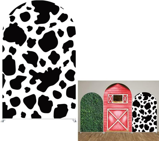 Arch Backdrop 7ft Height Chiara Arch Stand Covers Stretchy Spandex Fabric Cow Pattern Background for Birthday Baby Shower Party Decoration