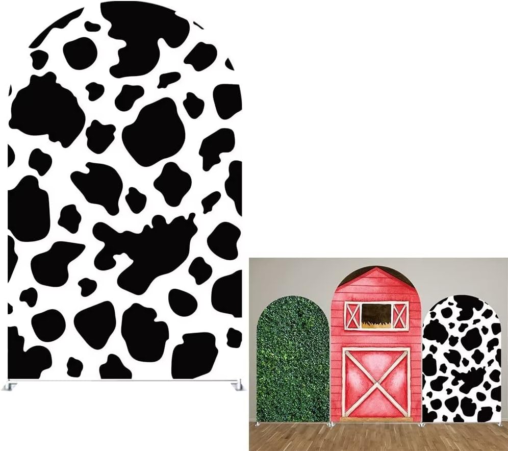 Arch Backdrop Chiara Arch Stand Covers Stretchy Spandex Fabric Cow Pattern Background for Birthday Baby Shower Party Decoration