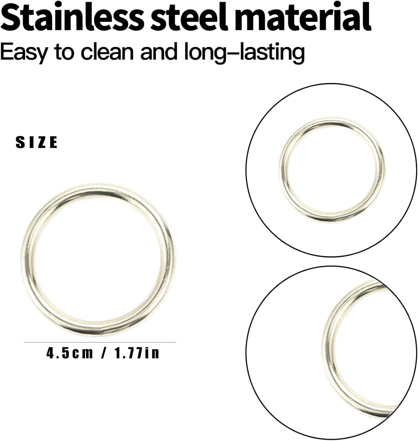 10 Pcs Silver Napkin Rings - Metal Napkin Ring(Round) Stainless Steel Napkin Rings for Table Settings Wedding Christmas Party Dinner Table