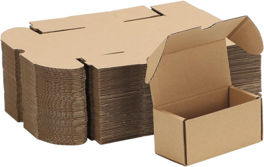 MEBRUDY 4.6x2.2x2.2 Inches Small Shipping Boxes Pack of 50, Corrugated Cardboard Box for Mailer Mailing Packing