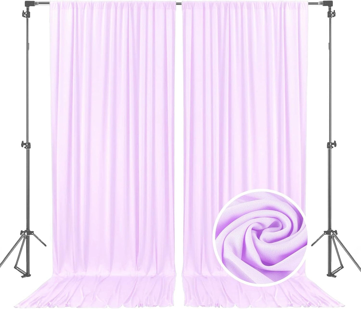 10 x 7 Feet Lavender Backdrop Curtain for Partie, Background Curtains for Photoshoot, Birthday, Wedding, Halloween, Thanksgiving, Christmas, New Year Party Decorations 5Ft x 7Ft, 2 Panels