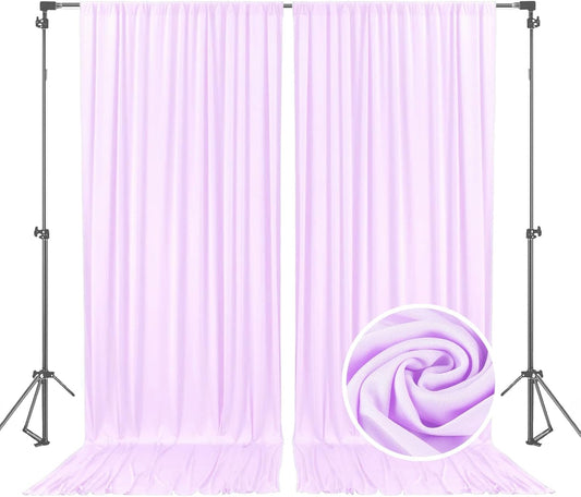 10 x 7 Feet Lavender Backdrop Curtain for Partie, Background Curtains for Photoshoot, Birthday, Wedding, Halloween, Thanksgiving, Christmas, New Year Party Decorations 5Ft x 7Ft, 2 Panels