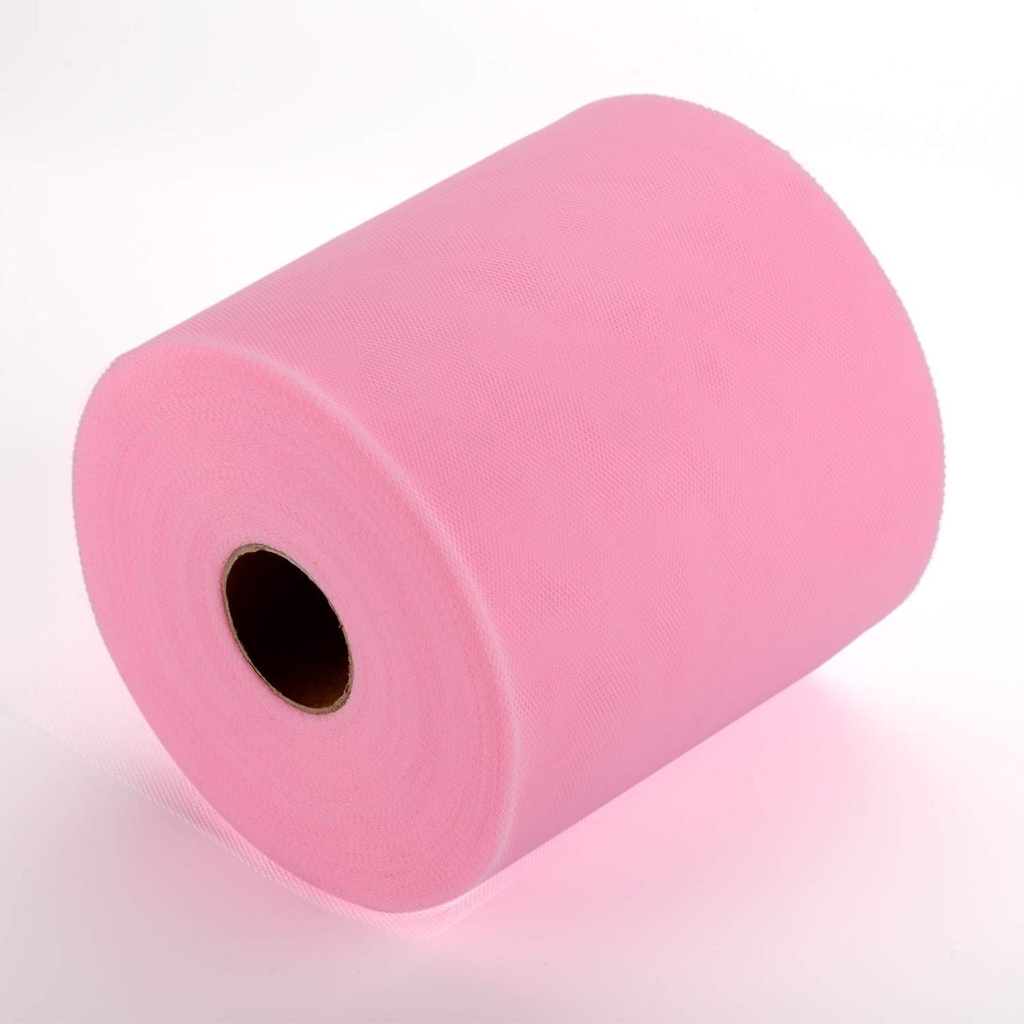 Tulle Fabric Roll, 6” by 200 Yards (600FT) Tulle Organza Fabric Spool for DIY Tutu Skirt Baby Shower Decor Wedding Backdrop Crafts Birthday Party Supplies (Pink)