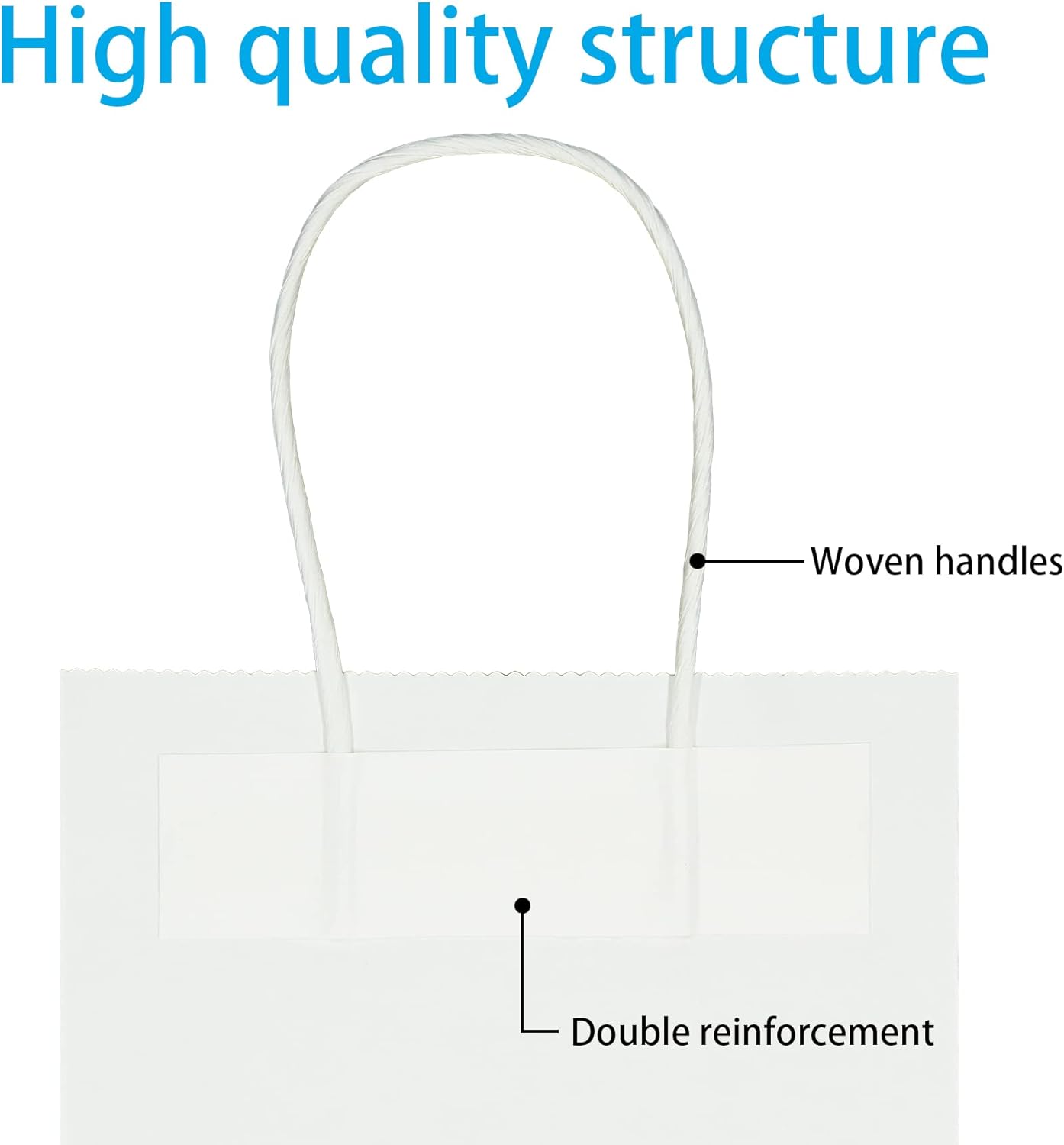 25 PCS Small Gift Bags White Kraft Paper Bag with Handles for Wedding Baby Shower Kid's Birthday Party Favors(8.2 x 6 x 3.1 In)