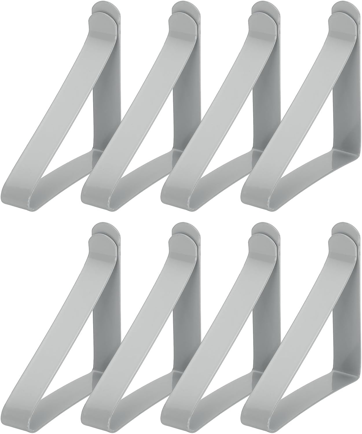 uxcell 8 Pack Tablecloth Clips, Stainless Steel Table Cloth Cover Clamps, 2.56" x 2.68" Windproof Holder Clips for Home Party Picnic Wedding Camping Dining Tables, Gray