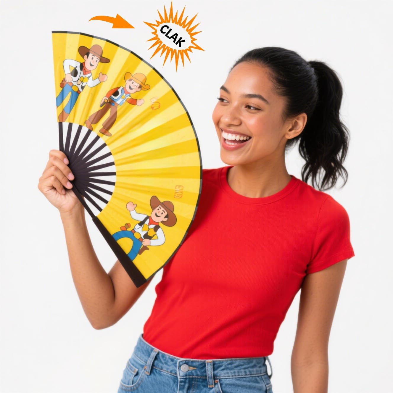 Custom Fans with Your Photo/Text - 13 Inch Personalized Folding Hand Fan for Line Dancing, Weddings, Parties | Decorative Gift for Women, Church Events & Dance Performances (1, 10 Inch)