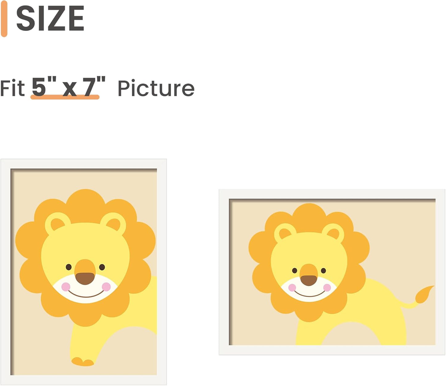 upsimples 5x7 Picture Frame Set of 3, Made of High Definition Glass for 5 x 7 White Frames, Wall and Tabletop Display Thin Border Photo Frame for Home Décor