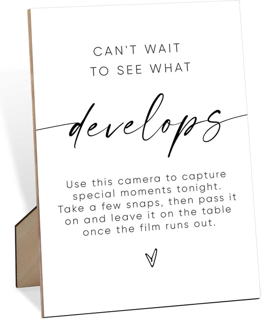 Wooden Sign Wedding Decoration, 8" x 11" Modern Tabletop Mount, Love Theme, Light Color