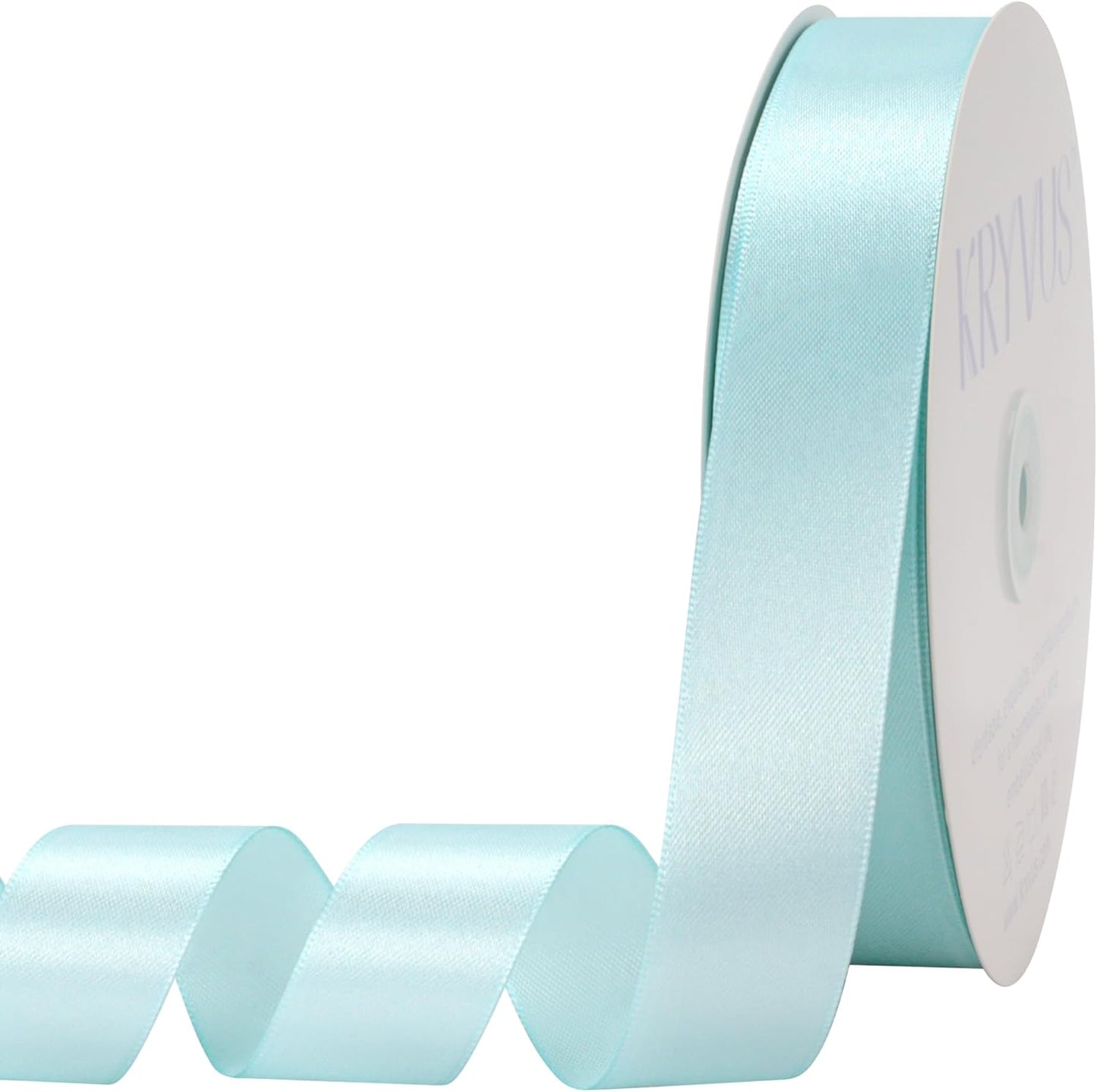 Light Blue Satin Ribbon 1 inch X Continuous 100 Yards, Single Face Polyester Ribbon Perfect for Gift Wrapping, Flower Bouquet, Wedding Decor, Crafts, Bow Making, Sewing and More