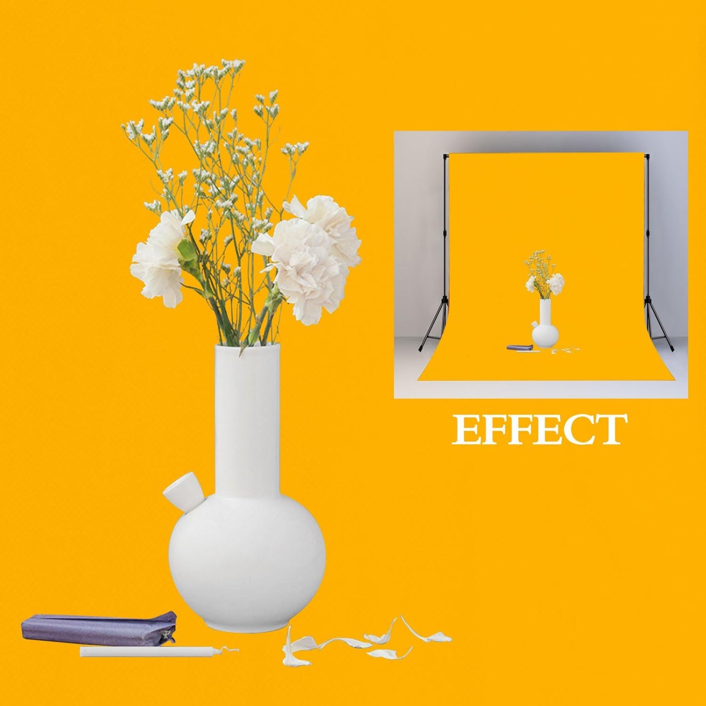 5x7FT Yellow Screen Backdrop Solid Color Screen Photo Backdrop Collapsible High Density Screen for Video Photography and Television