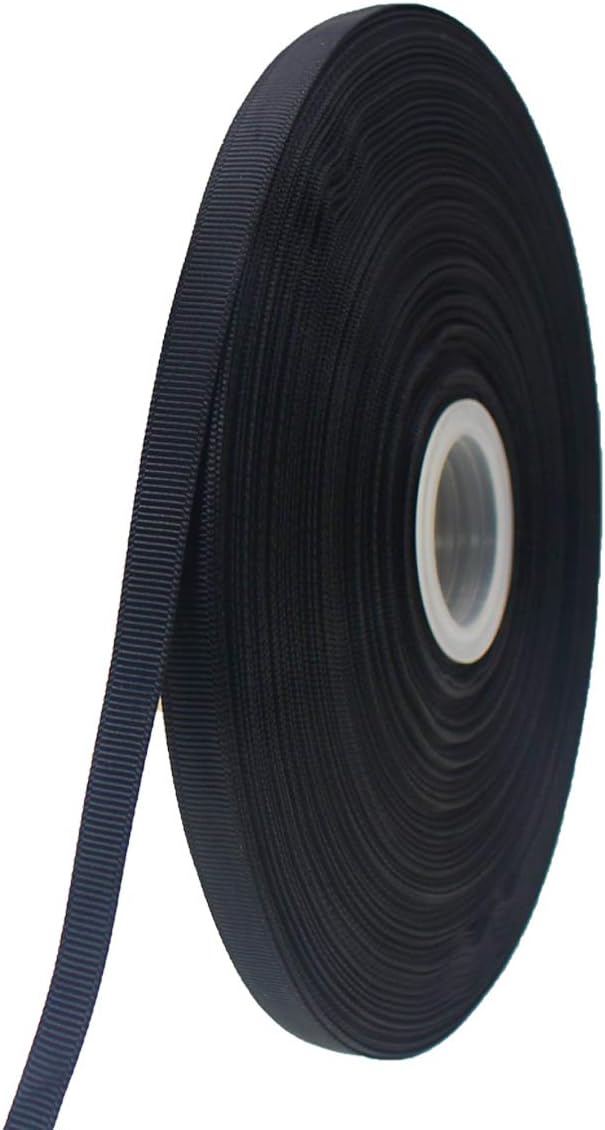 Jesep One Roll 100 Yards 3/8" Soild Grosgrain Ribbon Boutique Gift Wrapping Package Ribbon, DIY Crafts Bow Hair Headband Accessories Assorted Ribbon#30 (3/8" 10mm, Black)