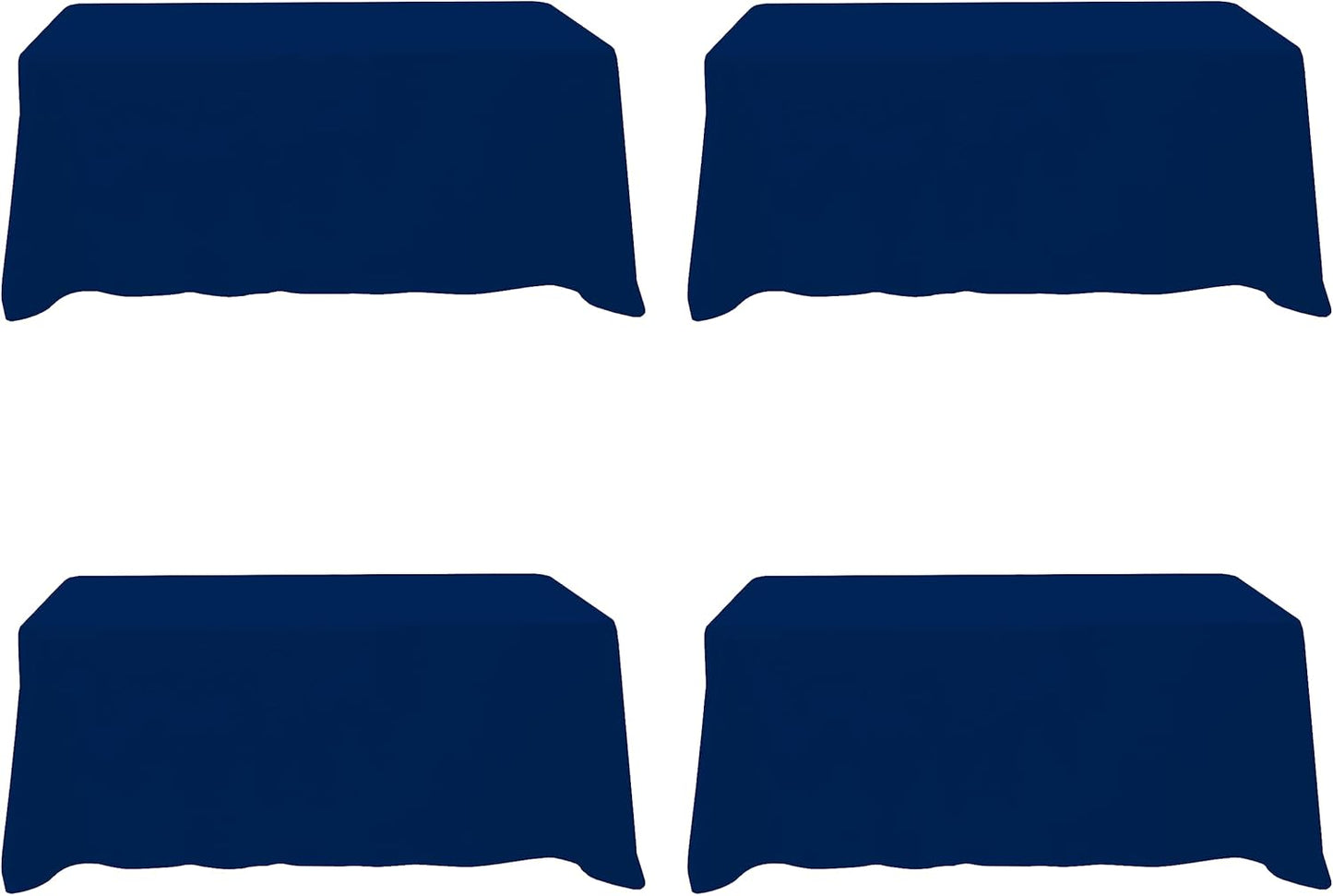 BRILLMAX 4 Pack Navy Blue Tablecloths for 6 Foot Rectangle Tables 90 x 132 Inch - 6ft Rectangular Bulk Linen Polyester Fabric Washable Cloth Cover for Wedding Reception Banquet Birthday Party