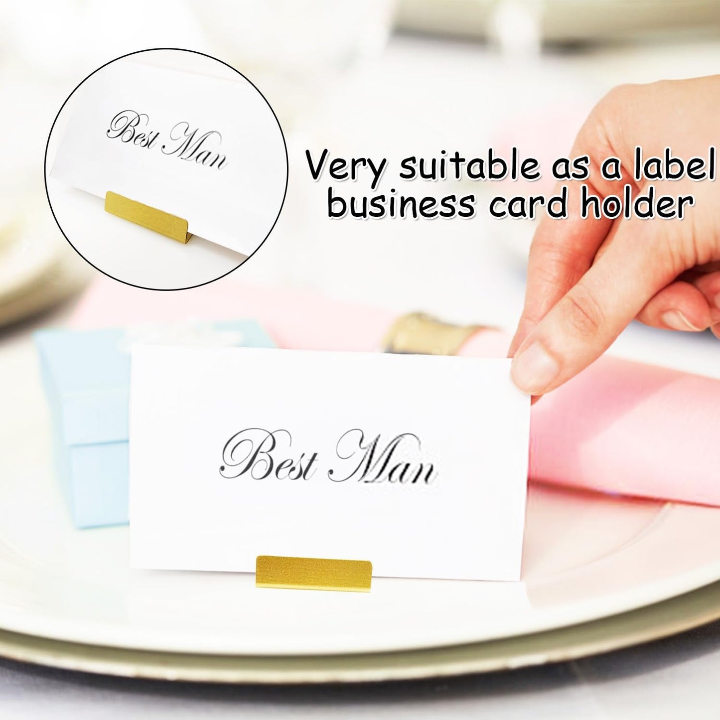 Tinsow 16 Elegant Gold Table Number Holders, Perfect Metal Place Card Stands and Picture Frame Display for Wedding Reception, Anniversary, Birthday Party Decorations