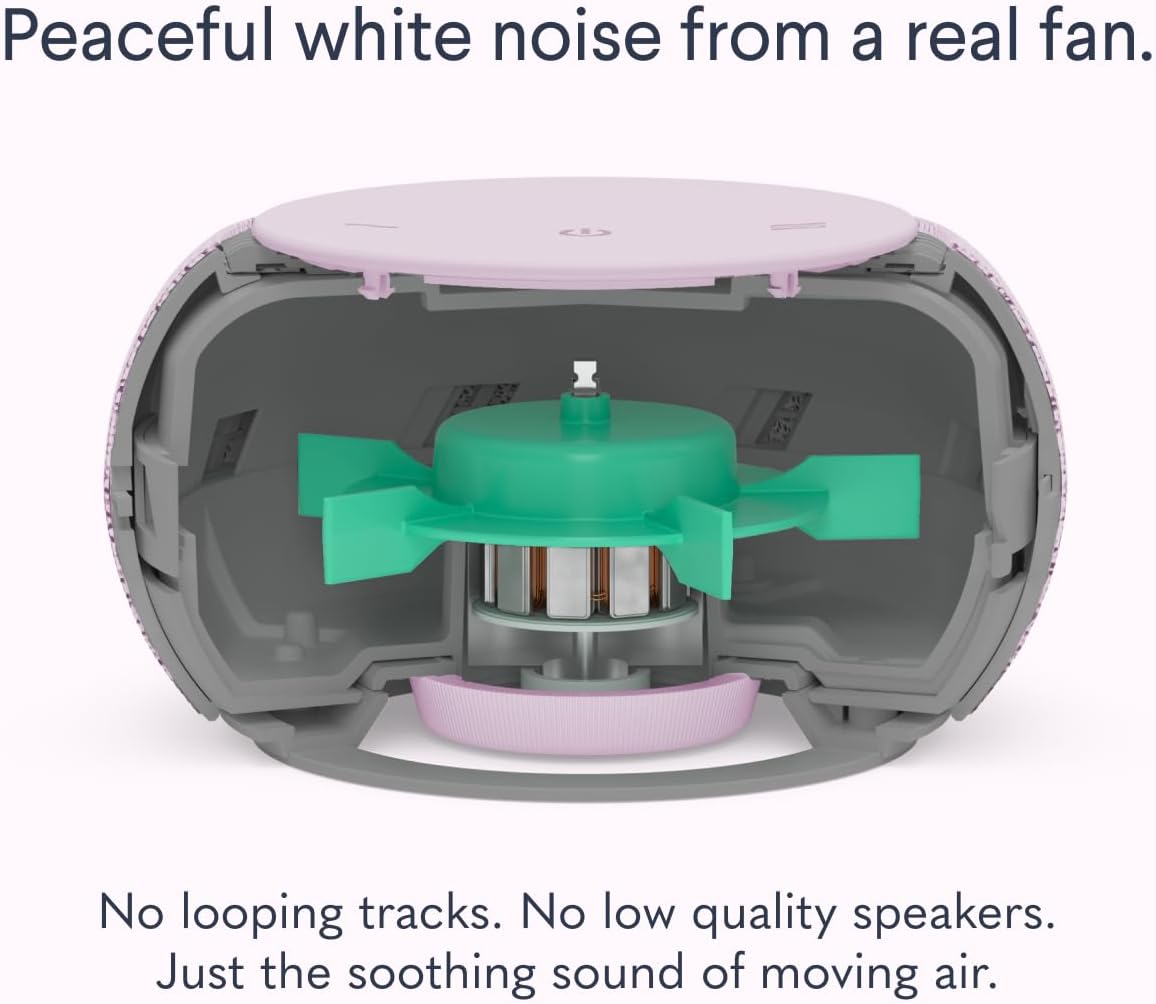 SNOOZ Pro - Smart White Noise Machine & Travel Case - Real Fan Inside, Non-Looping White Noise, Adjustable Tone & Volume - App-Based Remote Control & Sleep Timer - Blush