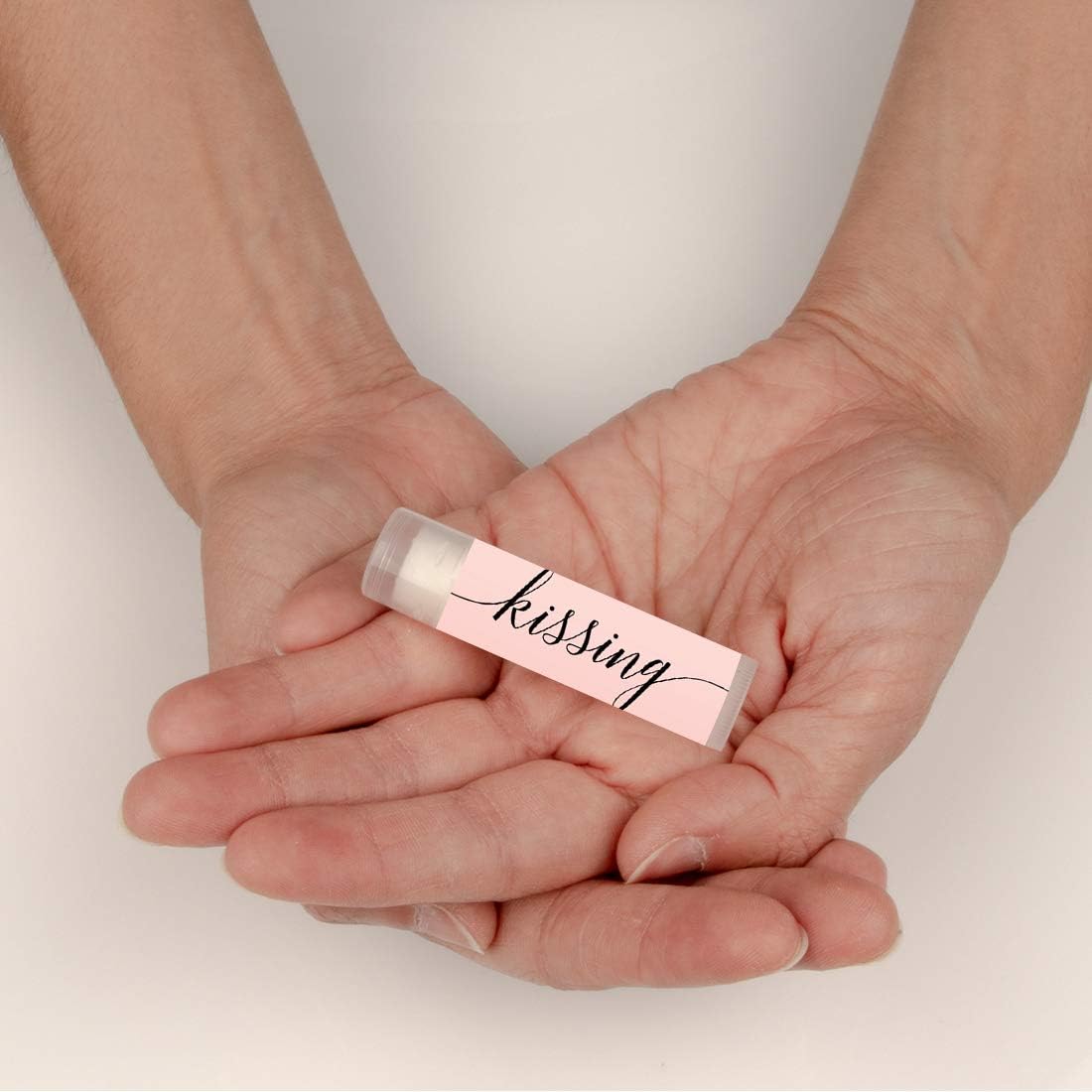 Andaz Press Blush Pink Rose Elegant Bridal Shower Engagement Party, Lip Balm Chapstick Favors, Kissing The Single Life Goodbye, 12-Pack, Bridal Shower Bachelorette Party Favors Bachelorette Chapstick