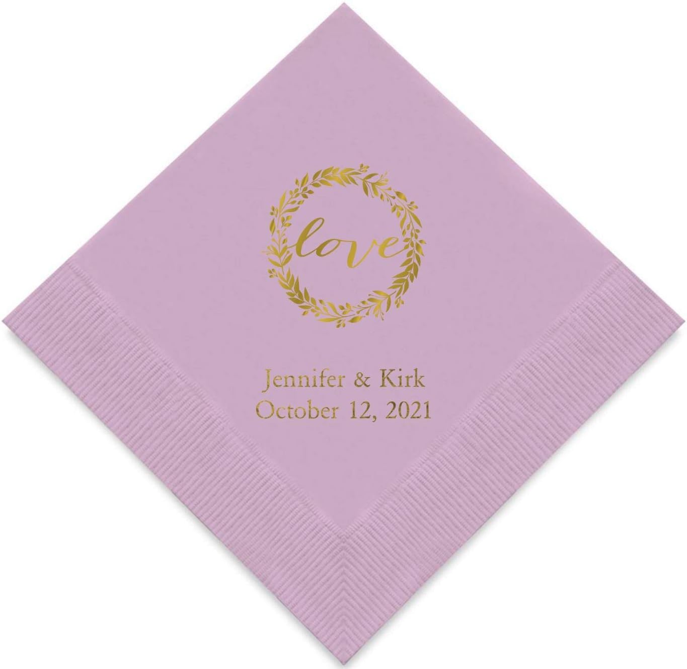 Weddingstar Personalized Printed Paper Napkins 3-Ply 50 Pack - Luncheon Lavender