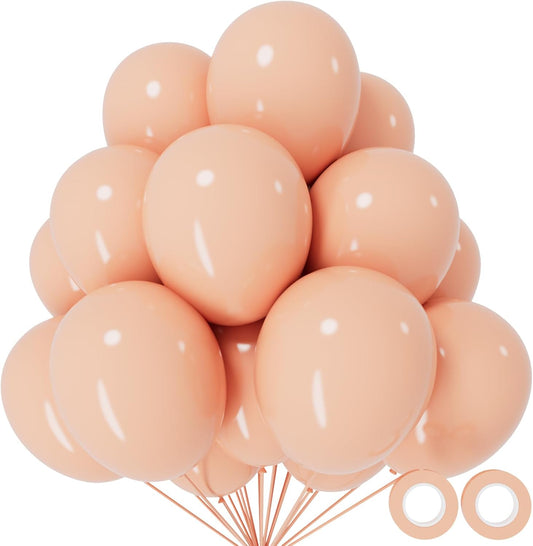 110pcs Pastel Orange Balloon 12 Inch, Pastel Orange Latex Balloons for Birthday Party Baby Shower Wedding(with 2 Ribbons).