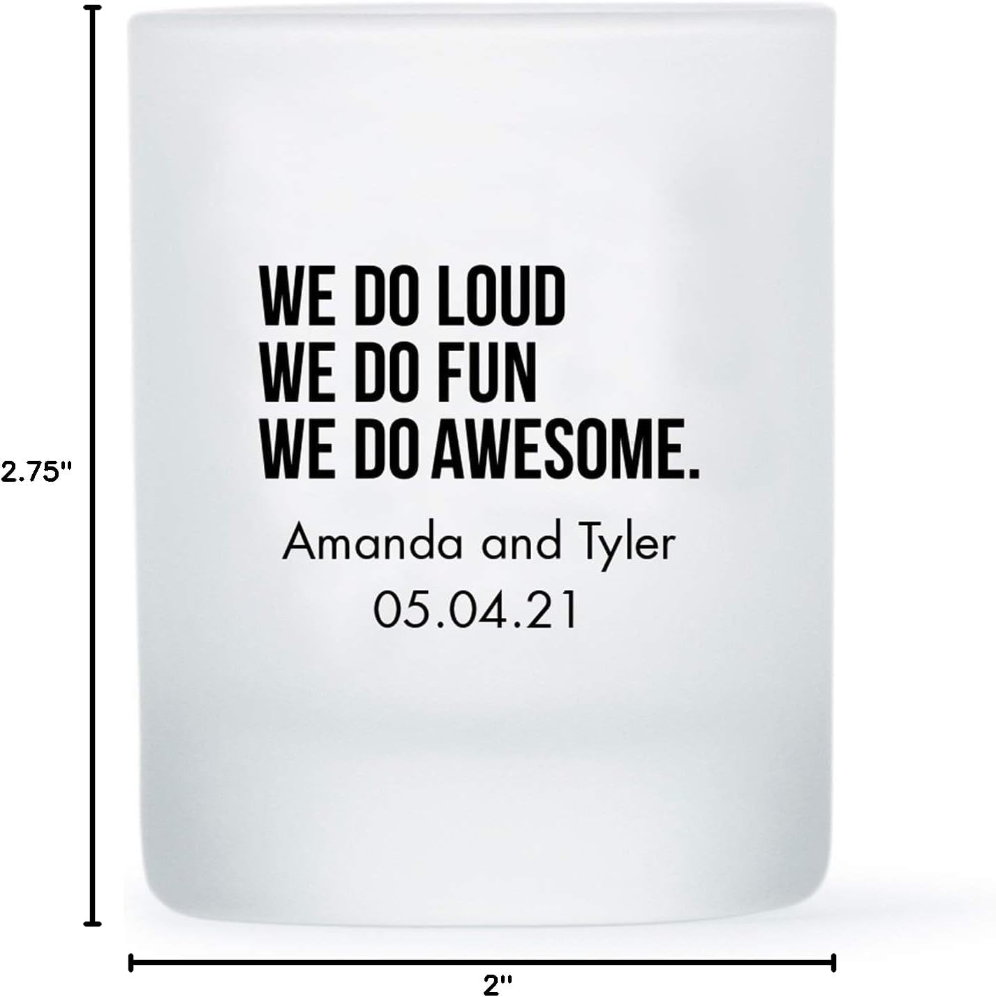 WEDDINGSTAR Personalized 3oz Frosted Shot Glass Customizable Full Color Print - 96 pack