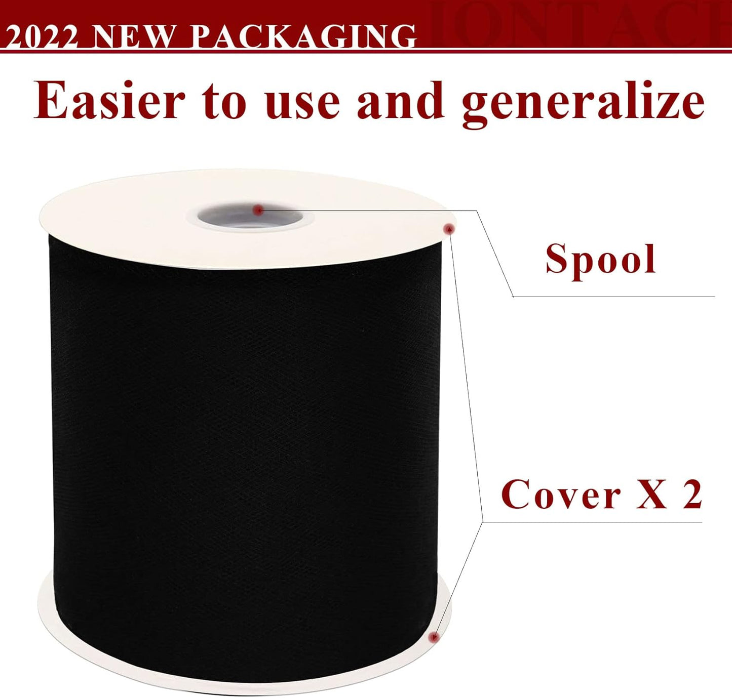 Black Tulle Fabric Rolls 6 Inch by 200 Yards (600 feet) Fabric Spool Tulle Ribbon for DIY Black Tutu Bow Baby Shower Birthday Party Wedding Halloween Decorations Craft Supplies