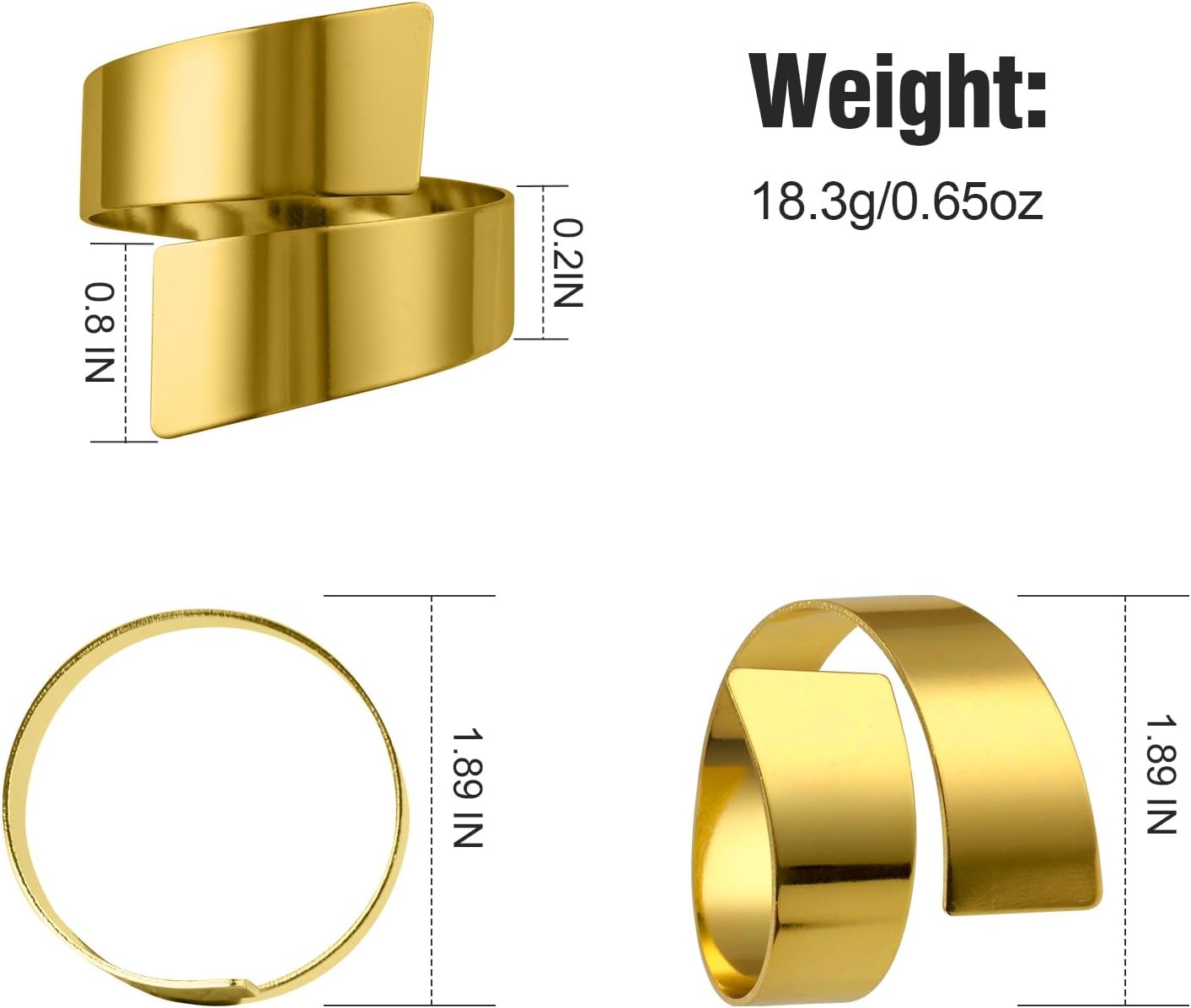 Gold Napkin Rings Set of 10, Metal Material (Gold, Normal)