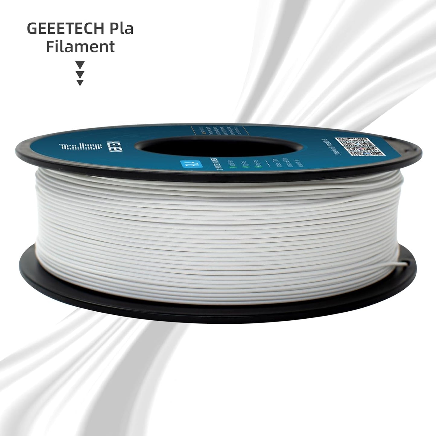 Geeetech 1.75mm PLA 3D Printer Filament, 1kg Spool (2.2lbs), Upgrade Tidy Winding Tangle-Free, Dimensional Accuracy +/- 0.02 mm, White