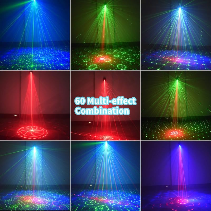 POCOCO Wireless DJ Party Lights - Laser Light Stage Light for Disco Party Birthday Wedding Halloween Christmas Festival