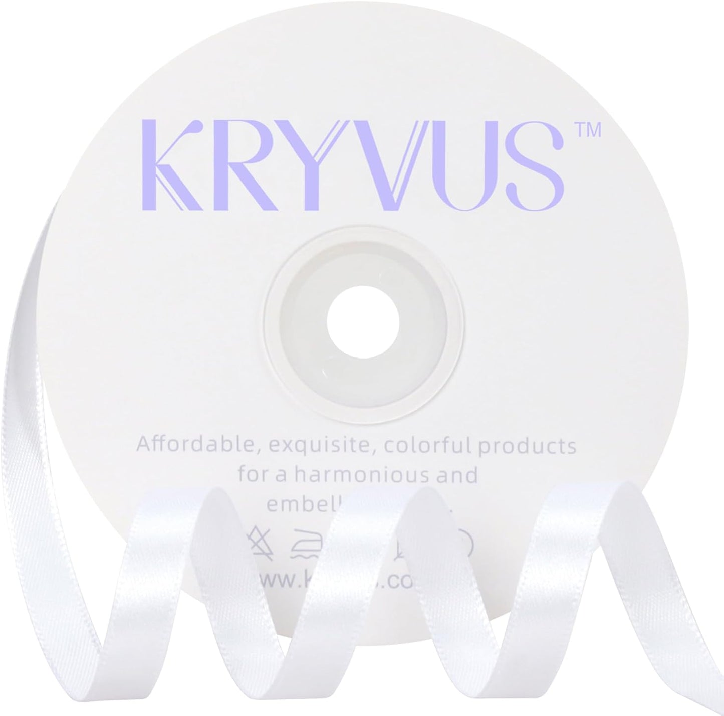 White Satin Ribbon 3/8 inch X Continuous 50 Yards, Single Face Polyester Ribbon Perfect for Gift Wrapping, Flower Bouquet, Wedding Decor, Crafts, Bow Making, Sewing and More