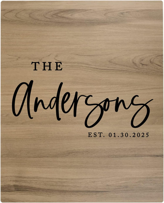 Andaz Press Large Wooden Welcome Sign for Wedding Rustic Welcome Sign 16" x 20" Custom Last Name & EST. Date Fall Wedding Signage English Oak MDF Wood Finish Wedding Reception Indoor Outdoor Signs