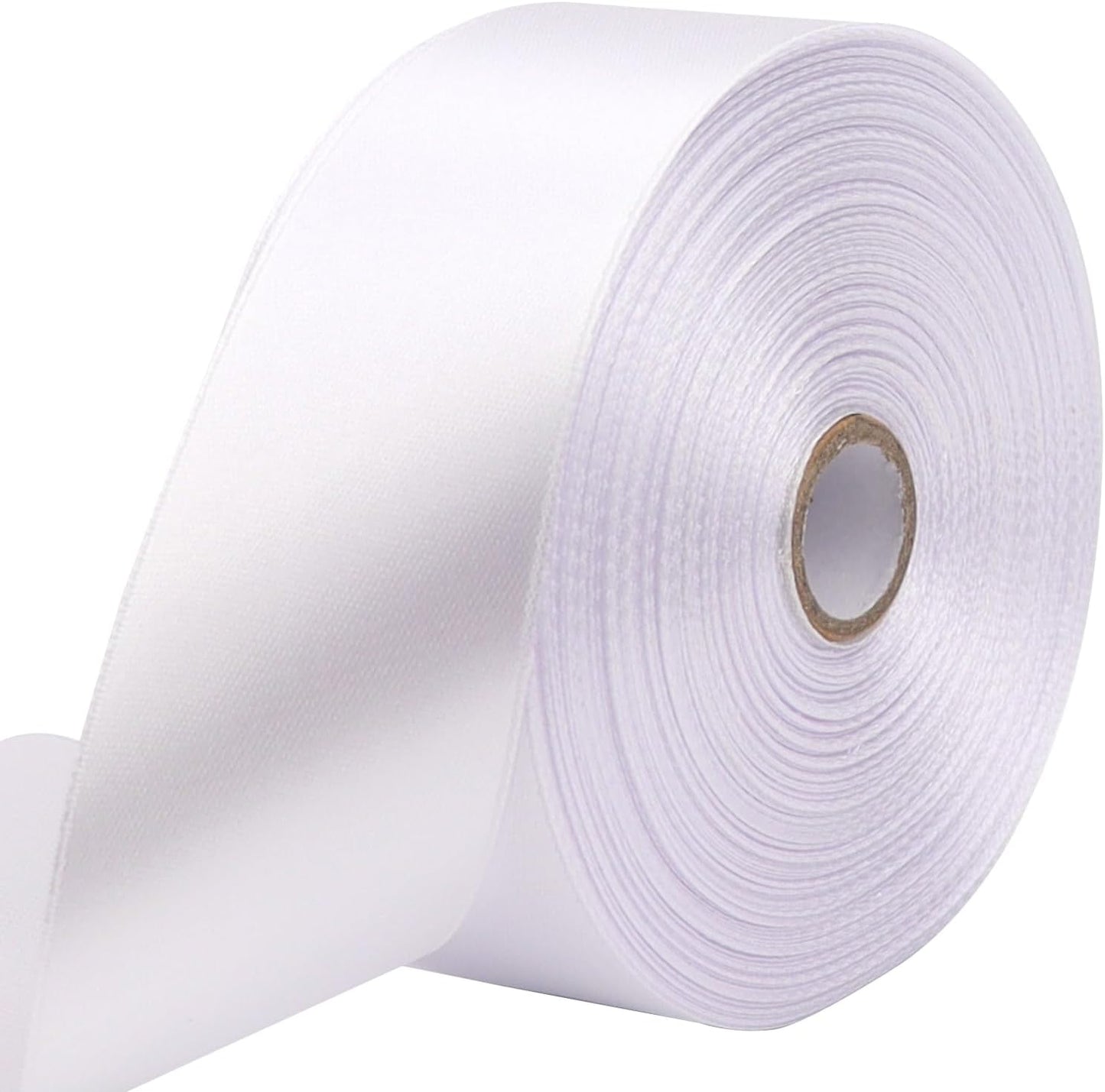 White Solid Satin Ribbon 1-1/2 Inch 50 Yards Solid Polyester Fabric Ribbon for Gift Wrapping Wedding Christmas Baby Shower Birthday Party Decoration Handmade Immortal Flower Craft