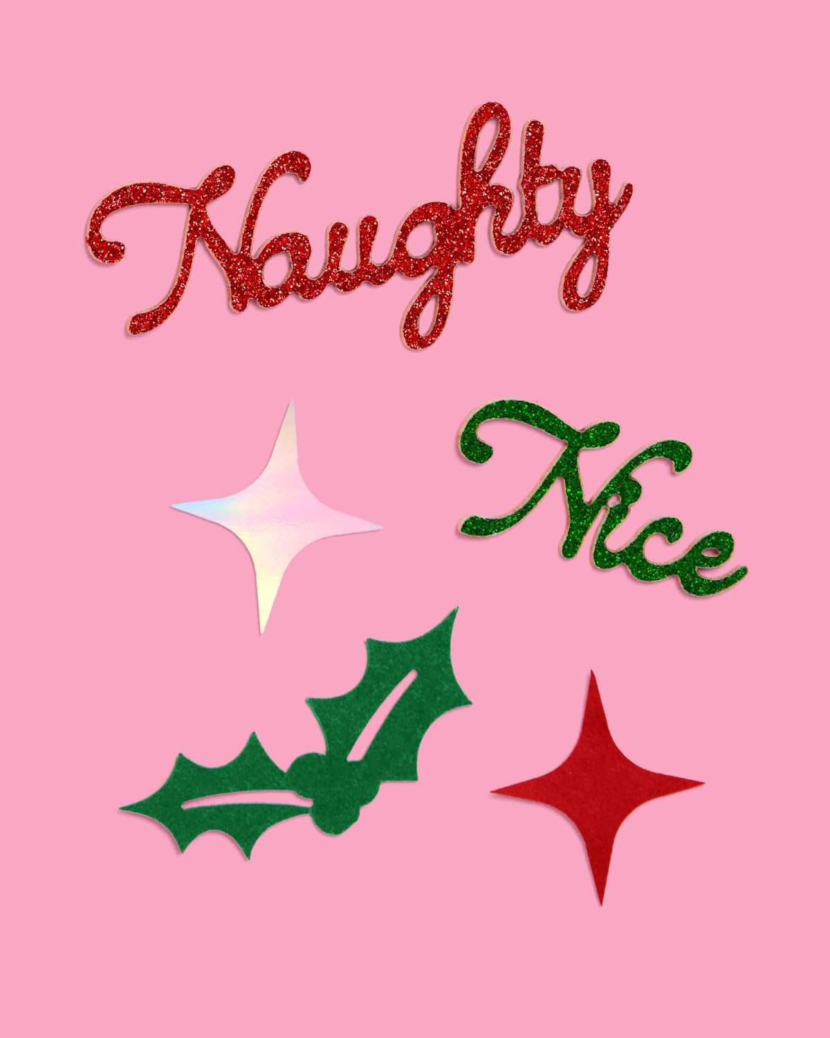 xo, Fetti Naughty + Nice Confetti | Red + Green Glitter - 200 pcs | Winter Decorations, Christmas Table Decor, Holiday Party Supplies, Xmas Tablescape