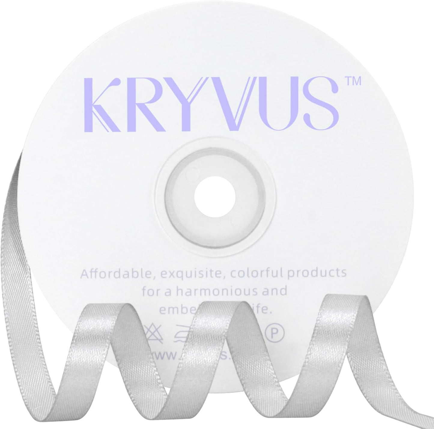 Silver Satin Ribbon 3/8 inch X Continuous 50 Yards, Single Face Polyester Ribbon Perfect for Gift Wrapping, Flower Bouquet, Wedding Decor, Crafts, Bow Making, Sewing and More