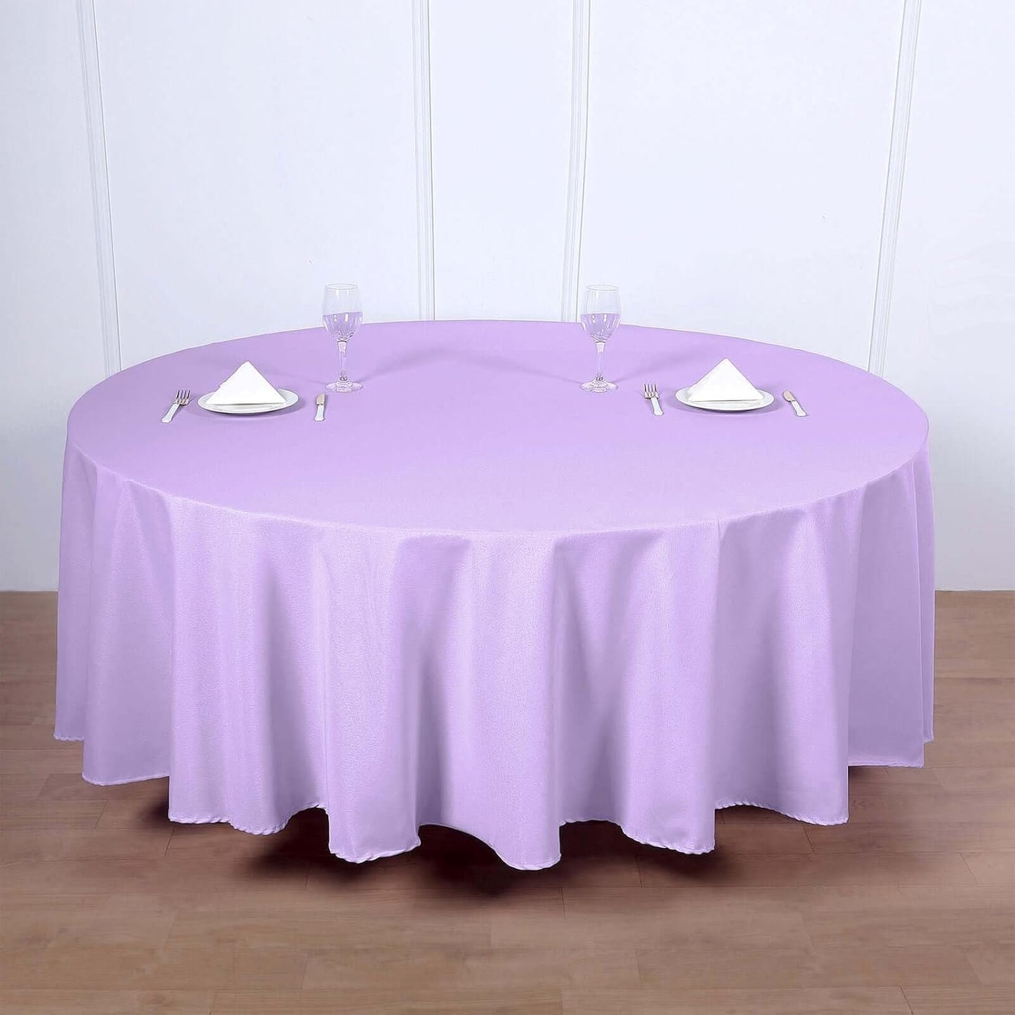 Efavormart Round Tablecloth, 108 Inch Stain & Wrinkle Resistant Washable Table Cloth, Decorative Polyester Fabric Table Cover for Banquet, Wedding, Dining- Lavender